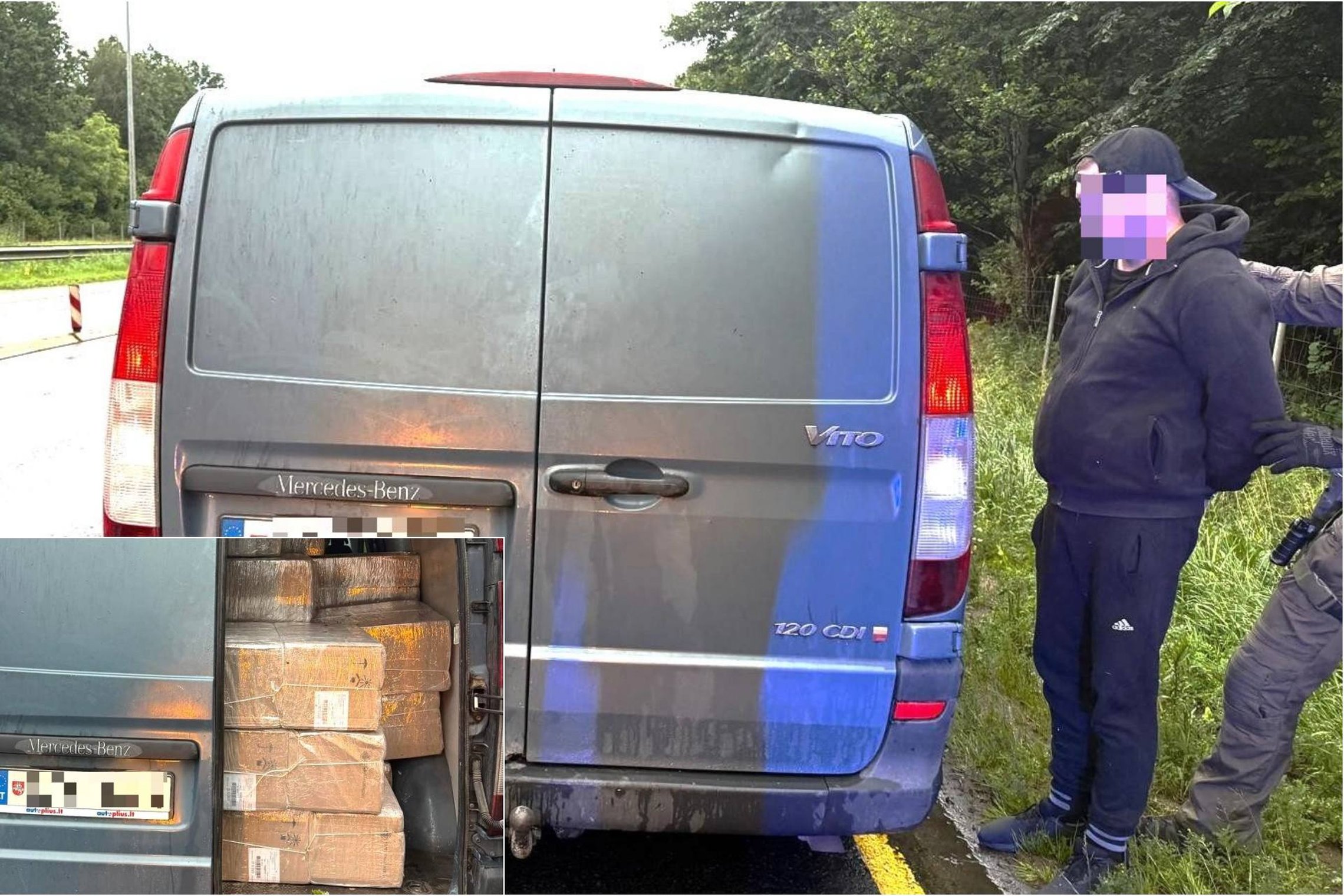 Pasieniečių operacija automagistralėje: įkliuvo trys vilniečiai, gabenę iš Kaliningrado traukinio išmestas baltarusiškas cigaretes (video, foto)