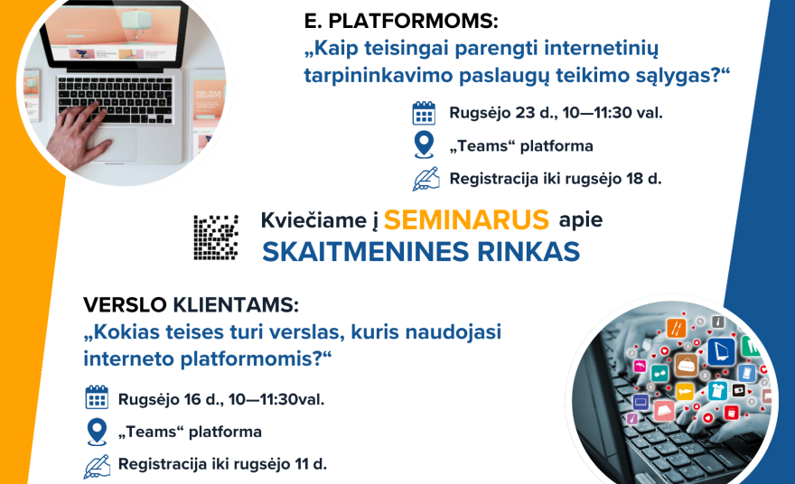 VERSLO ATSTOVAI KVIEČIAMI DALYVAUTI SEMINARUOSE APIE SKAITMENINES RINKAS
