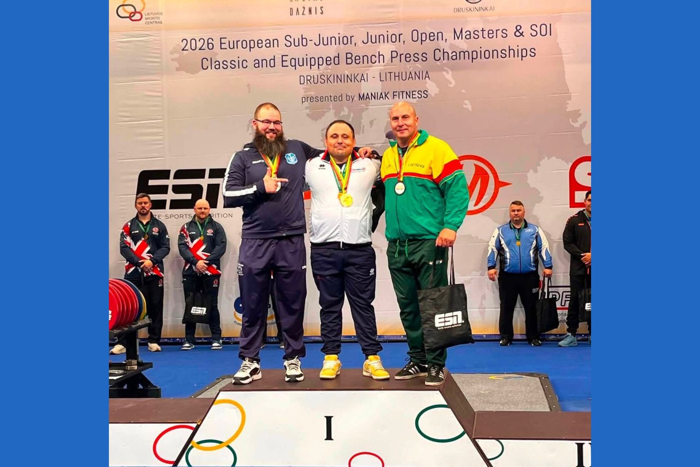 Lietuvos kalėjimų tarnybos darbuotojas Europos štangos spaudimo čempionate iškovojo bronzos medalį