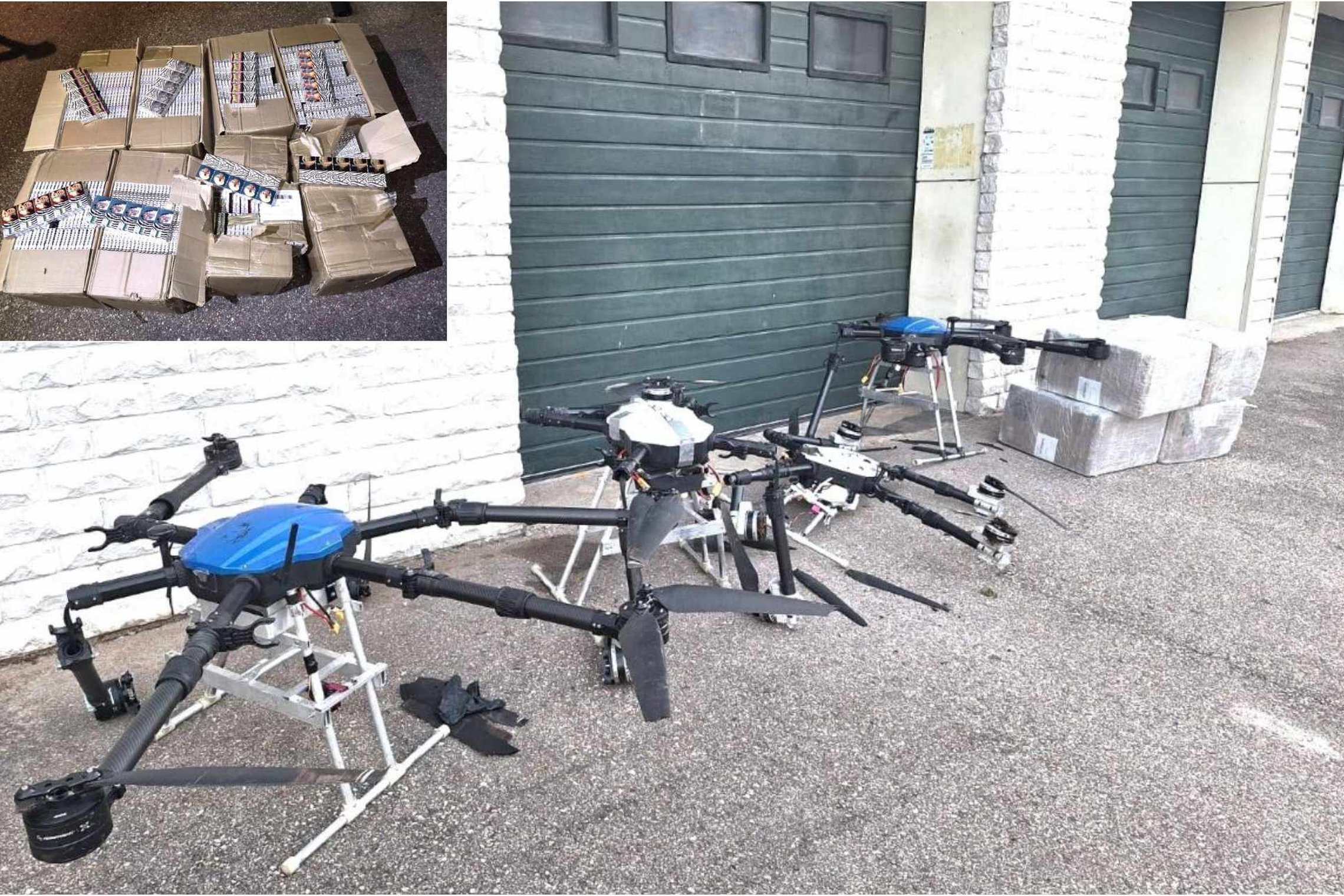 Taiklūs pasieniečių „šūviai“: vos per keliolika minučių – keturi kontrabandininkų dronai su rūkalais (foto)