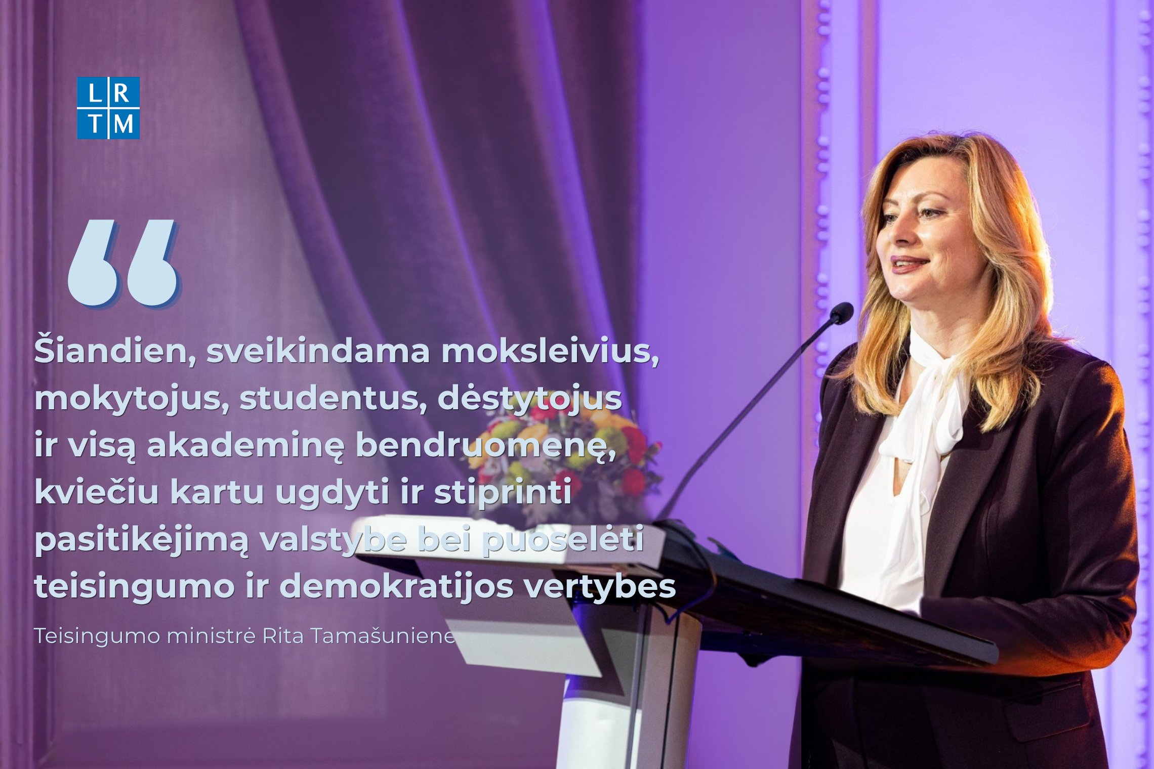 Teisingumo ministrė Rita Tamašunienė sveikina Mokslo ir žinių dienos proga