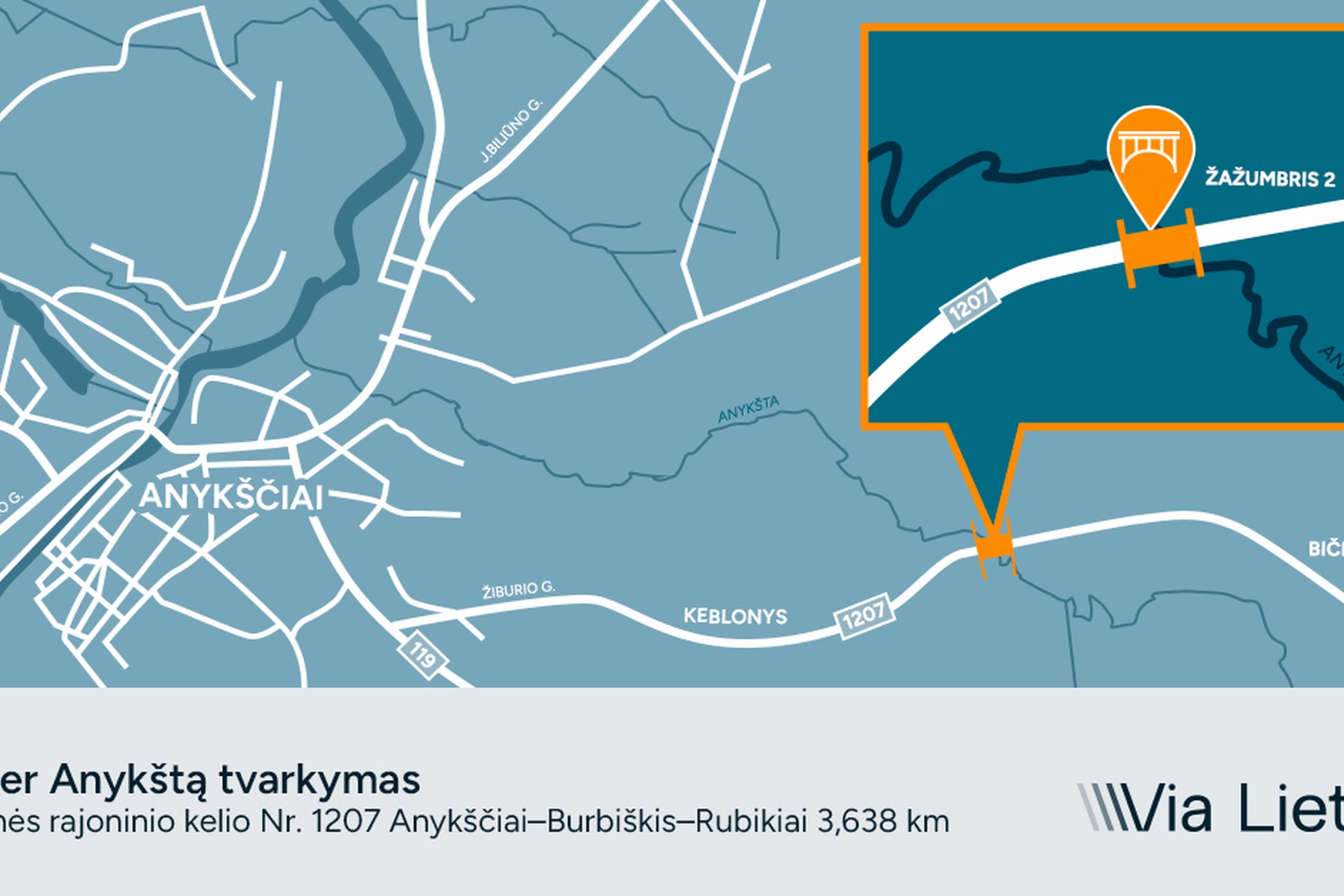 Bus atnaujintas daugiau nei 60 metų eksploatuotas tiltas per Anykštą
