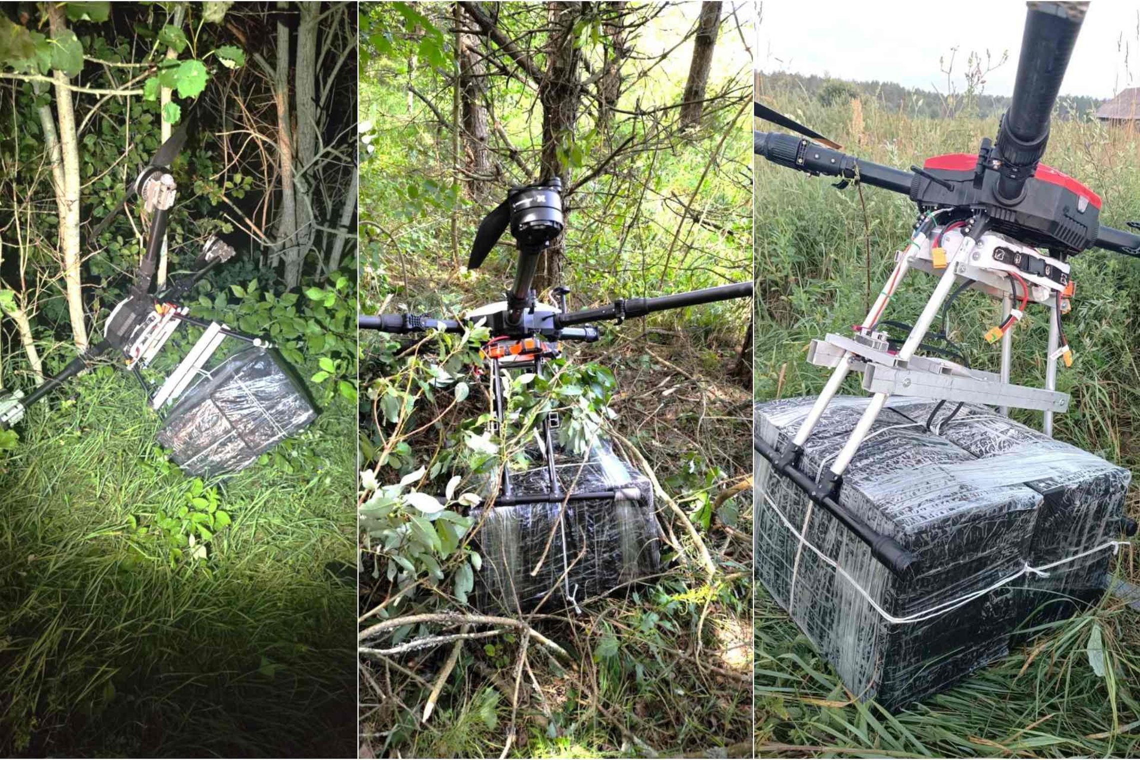 Dieveniškių kilpoje VSAT pareigūnai nutupdė tris kontrabandininkų bepiločius orlaivius su kroviniais (foto)